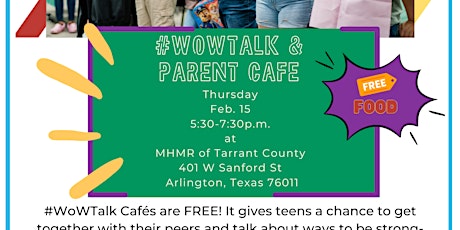 Image principale de Face to Face #WoWTalk & Parent Café- Arlington