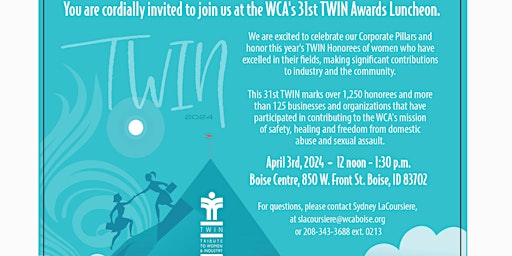 Imagem principal do evento 2024 WCA TWIN Awards Luncheon