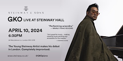 GKO LIVE at Steinway Hall primary image