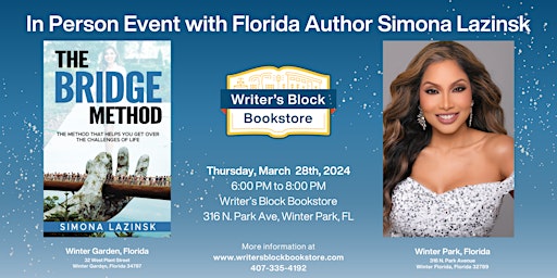 Imagem principal do evento In Person Event with Florida Author Simona Lazinsk