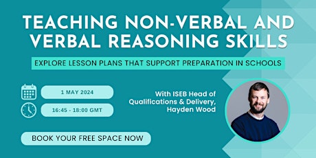 Hauptbild für Teaching Non-Verbal and Verbal Reasoning skills: Webinar for prep schools