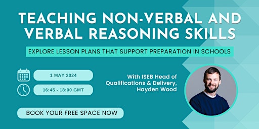 Primaire afbeelding van Teaching Non-Verbal and Verbal Reasoning skills: Webinar for prep schools
