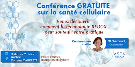 Image principale de Conférence gratuite - La biotechnologie REDOX et la santé cellulaire.