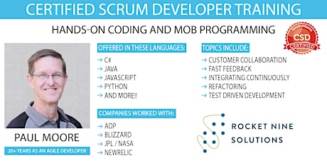 Imagem principal de Paul Moore | Certified Scrum Developer|CSD | Online | May 15th - 16th