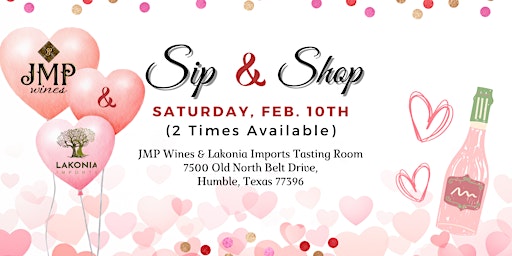Valentine's Sip & Shop from 1pm to 3pm primary image