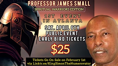 Professor James Small Public Event in Atlanta on April 6 th