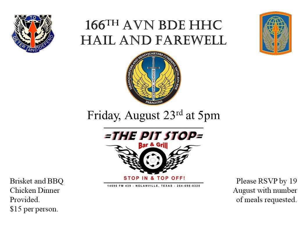 166th Avn Bde HHC Hail and Farewell