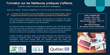 Formation MPA : Coût de revient et prise de décision stratégique + Atelier sur l'analyse budgétaire  primary image