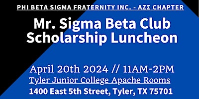 Primaire afbeelding van Mr. Sigma Beta Club Scholarship Luncheon