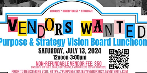 Imagen principal de Vendor Opportunities for Purpose & Strategy Vision Board Luncheon