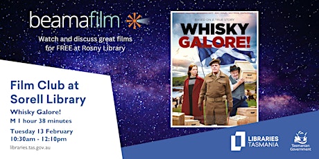 Image principale de Film Club: Whisky Galore at Sorell Library