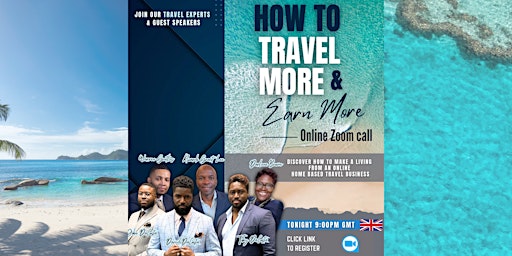 How To Travel More & Earn More - 9PM (GMT) Online primary image