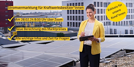 Hauptbild für Stromvermarktungswebinar für Kraftwerkbesitzer*innen