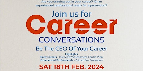 Career Conversations – Are you ready to be the CEO of your career primary image