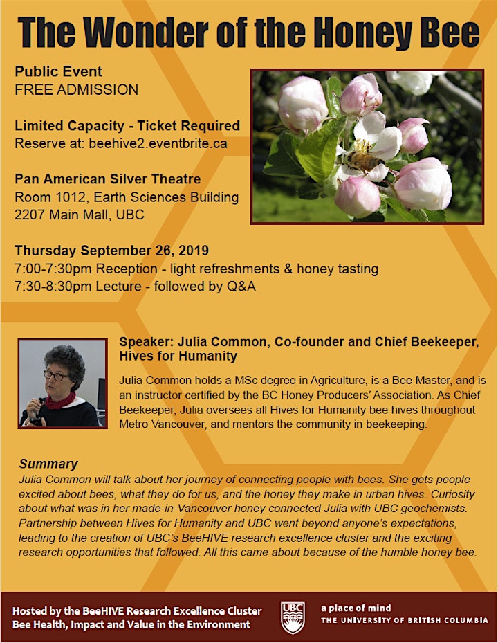 The Wonder of the Honey Bee - Public Talk by Julia Common image