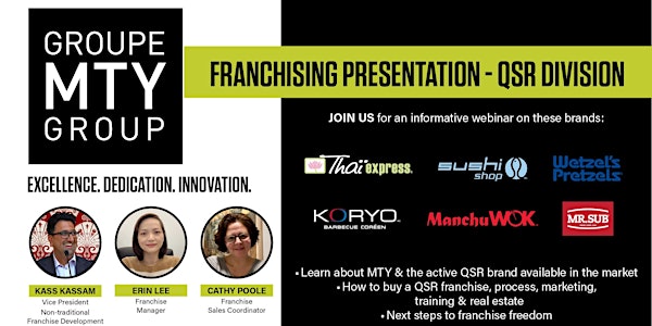 Franchise Restaurant Information Webinar By MTY Group (May 2024) 5:30pm