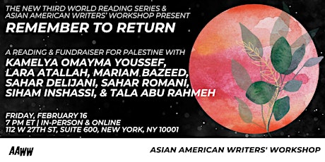 Image principale de Remember to Return: A Reading and Fundraiser for Palestine