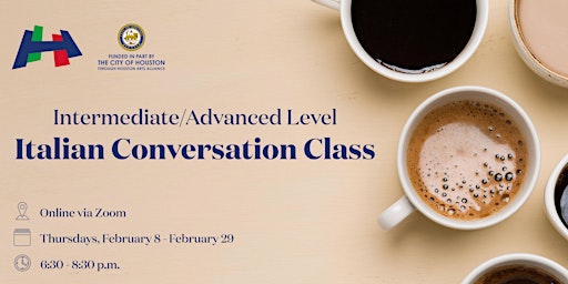 Italian Conversation Class - Intermediate/Advanced Level (Online) primary image