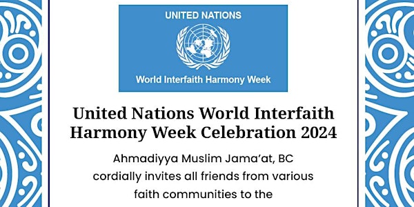 UN World Interfaith Harmony Week Dinner