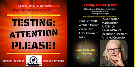 Immagine principale di TESTING: ATTENTION PLEASE! Toronto's Friendliest Comedy Competition 