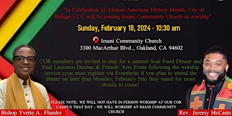 Hauptbild für Worship & Soul Food at Imani Church