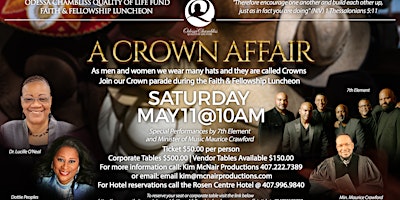 Annual FAITH AND FELLOWSHIP LUNCHEON - A Crown Affair primary image