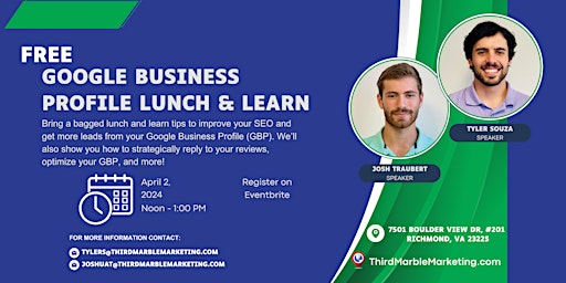 Imagem principal do evento Free Google Business Profile Lunch and Learn