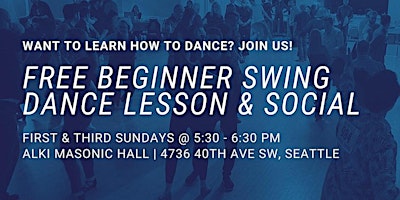 FREE 1-Hour Beginner Swing Partner Dance Lesson & FREE Social Dance! primary image