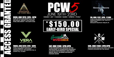 PCW5 2024 WEEKEND PASS | POWERED BY: PHILLY CIGAR WEEK