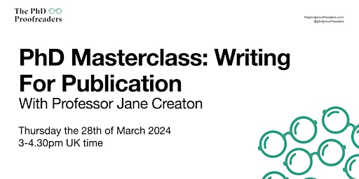 Imagem principal do evento PhD Masterclass: Writing For Publication