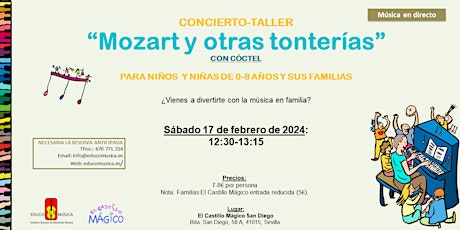 Imagen principal de CONCIERTO - TALLER "MOZART Y OTRAS TONTERÍAS" CON COCTEL
