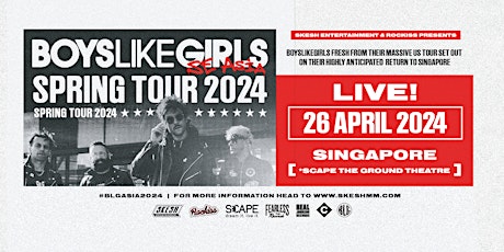 Image principale de Boys Like Girls Live In Singapore 2024 (2nd Show@Scape)