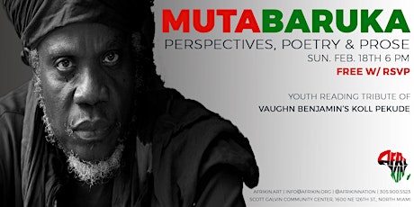 Imagem principal de AfriKin: Black History Month with Mutabaruka - Perspectives, Poetry & Prose
