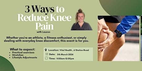 Imagen principal de 3 Ways to Reduce Knee Pain with Lauren