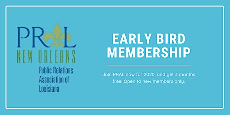 PRAL Early Bird Membership - New Members Only primary image