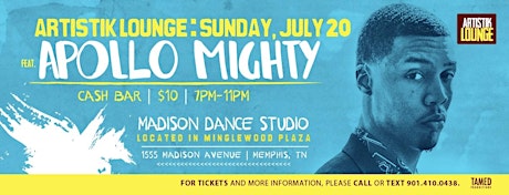 Artistik Lounge: Sunday July 20th (Apollo Mighty) primary image