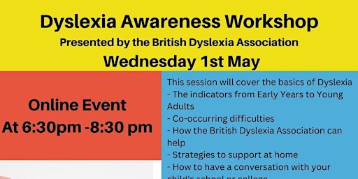 Hauptbild für Dyslexia Awareness Workshop