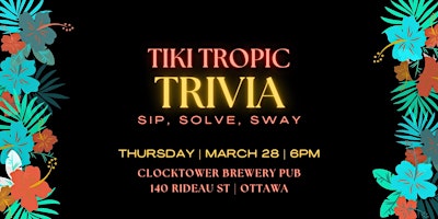 Imagem principal do evento Tiki Tropic Trivia - Sip, Solve & Sway