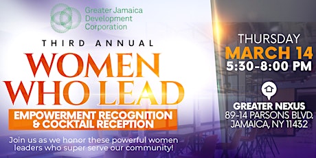 Immagine principale di Third Annual Women Who Lead Empowerment Recognition & Cocktail Reception 