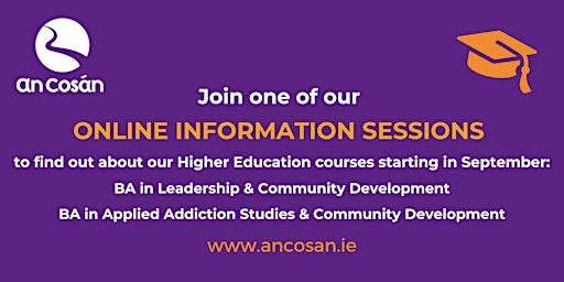 Primaire afbeelding van An Cosán Online Information Sessions for Adult Education