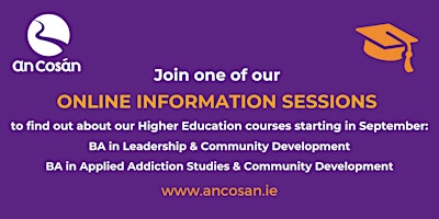 Imagen principal de An Cosán Online Information Sessions for Adult Education