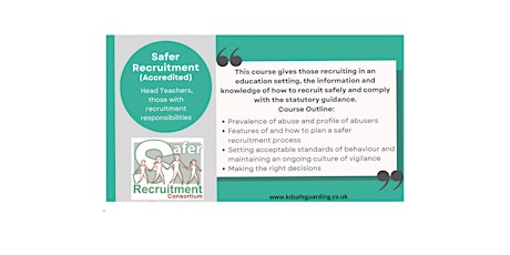 Accredited Safer Recruitment training - BURY, BL9