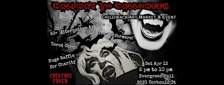 Imagem principal do evento Creators Coven presents Halfway to Halloween Art Market & Event