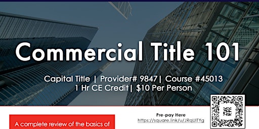 Imagem principal de Commercial Title 101 - Part 2