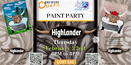 His or Hers Highlander Cow Canvas Paint Party primary image