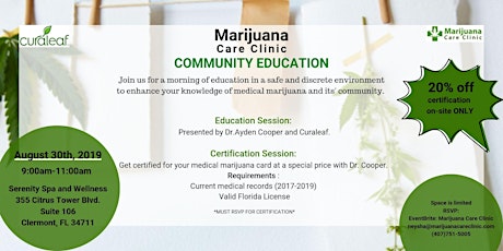 Marijuana Care Clinic's Community Education primary image