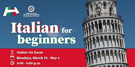 Primaire afbeelding van Italian for Beginners - A1S1 (Online)