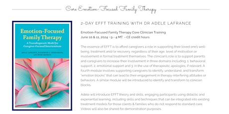 Emotion-Focused Family Therapy 2-Day Core Clinician Training