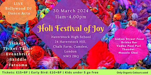 Immagine principale di Holi festival of Joy and Colours 