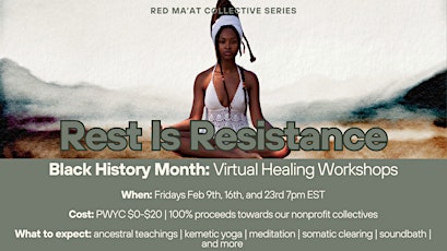 Imagen principal de Rest Is Resistance Virtual Workshop #2 | Kemetic Yoga